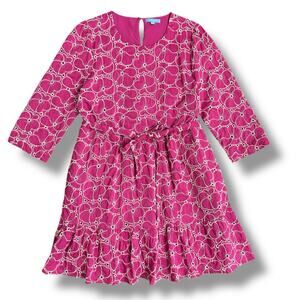 Draper James‎ RSVP Pink Embroidered Floral Belted Dress Women’s XL Poplin Cotton